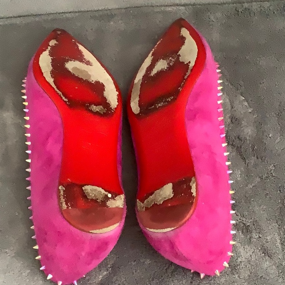 Christian Louboutin Anjalina Flat suede Fuchsia - Picture 13 of 14